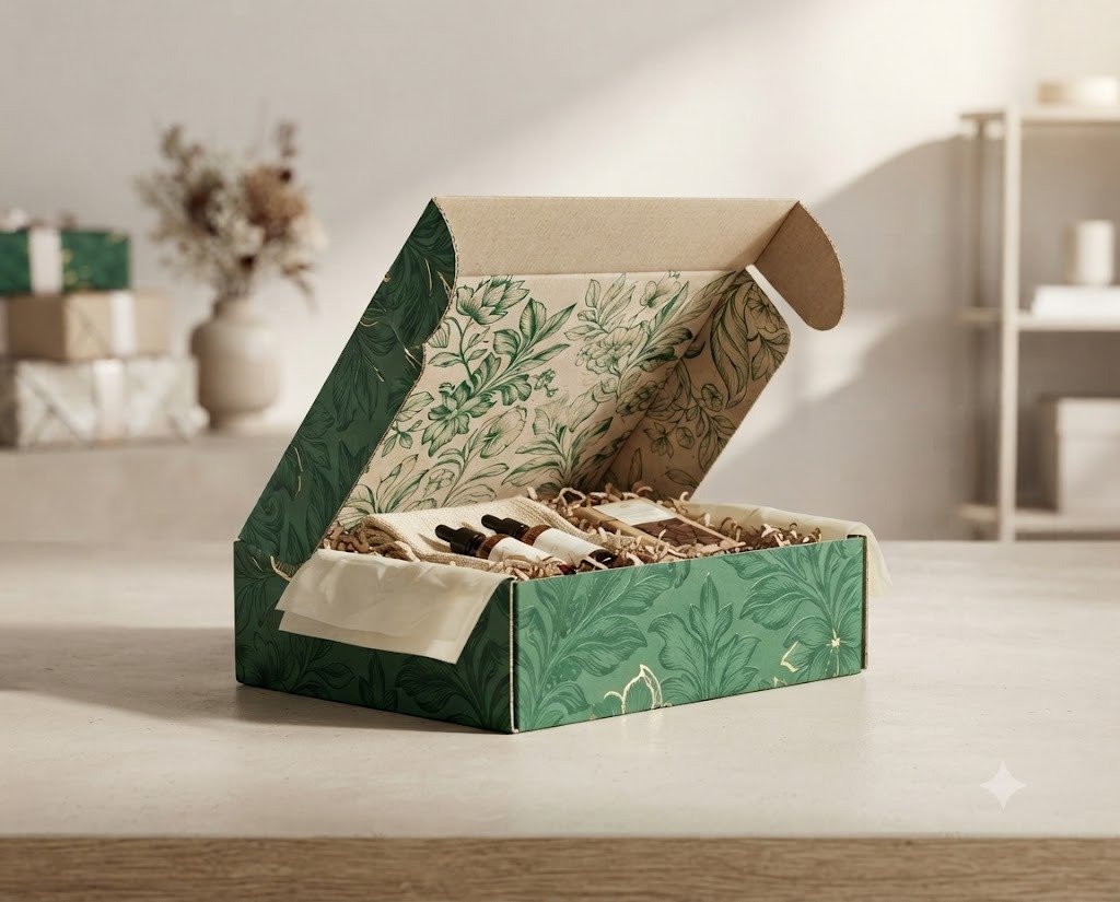 Premium unboxing subscription boxes with custom printed inside
